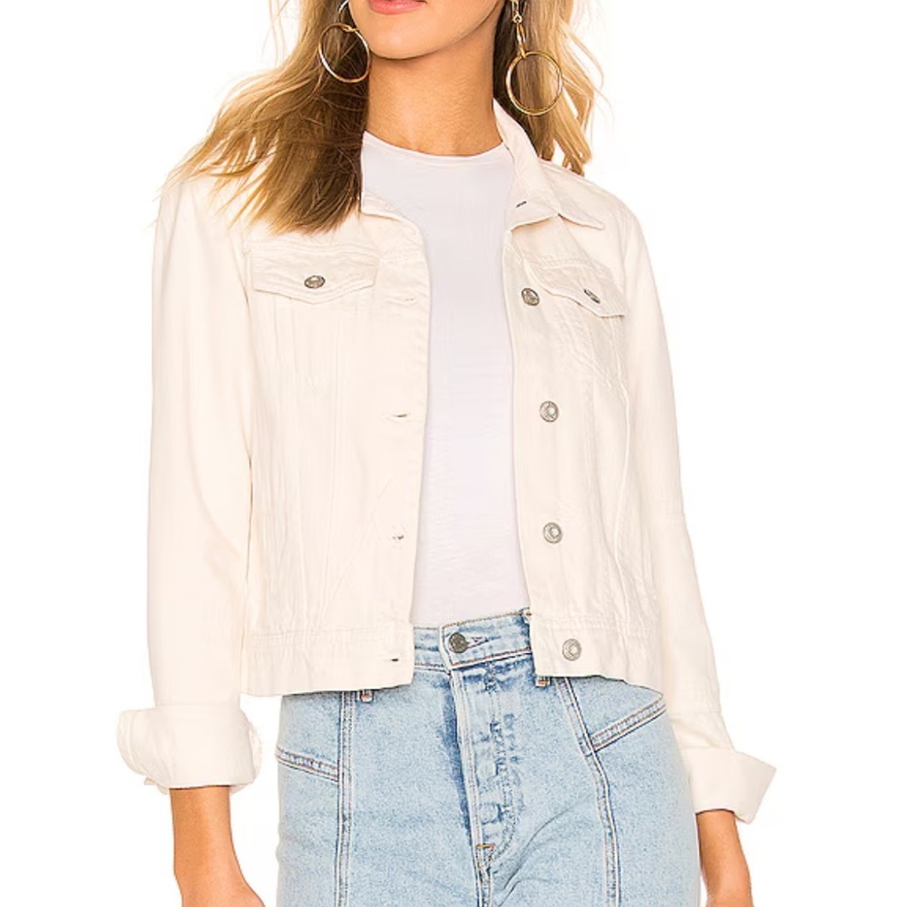 We The Free Rumors Denim Jacket in Ivory
